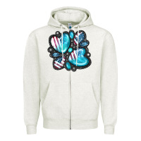 Oatmeal Heather American gemstone Zipper Hoodie - FaDigitalArtStudio