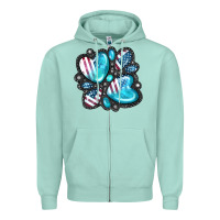 Seafoam American gemstone Zipper Hoodie - FaDigitalArtStudio