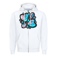 White American gemstone Zipper Hoodie - FaDigitalArtStudio