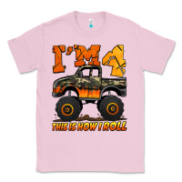 Bubblegum Pink i'm four this is how i roll monster truck birthday Classic Tee - Jasminsmagicworld