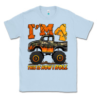 Dusty Blue i'm four this is how i roll monster truck birthday Classic Tee - Jasminsmagicworld