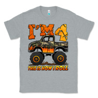 Heather Grey i'm four this is how i roll monster truck birthday Classic Tee - Jasminsmagicworld