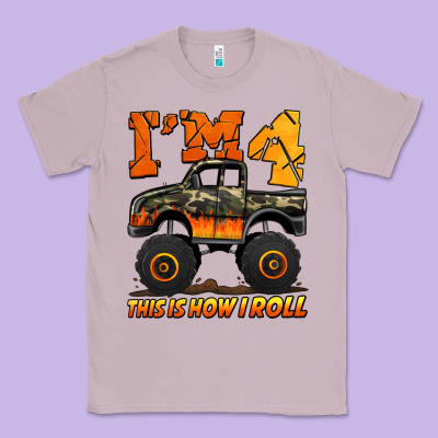 I'm Four This Is How I Roll Monster Truck Birthday Classic Tee Designed By Jasminsmagicworld