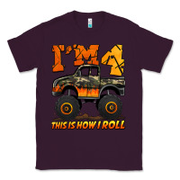 Plum i'm four this is how i roll monster truck birthday Classic Tee - Jasminsmagicworld