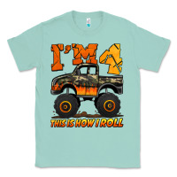 Seafoam i'm four this is how i roll monster truck birthday Classic Tee - Jasminsmagicworld
