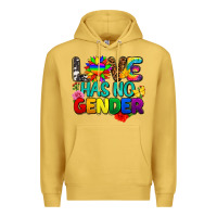 Antique Gold love has no gender pride Premium Hoodie - FaDigitalArtStudio