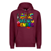 Burgundy love has no gender pride Premium Hoodie - FaDigitalArtStudio