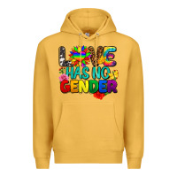 Mustard love has no gender pride Premium Hoodie - FaDigitalArtStudio
