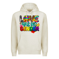 Oatmeal Heather love has no gender pride Premium Hoodie - FaDigitalArtStudio
