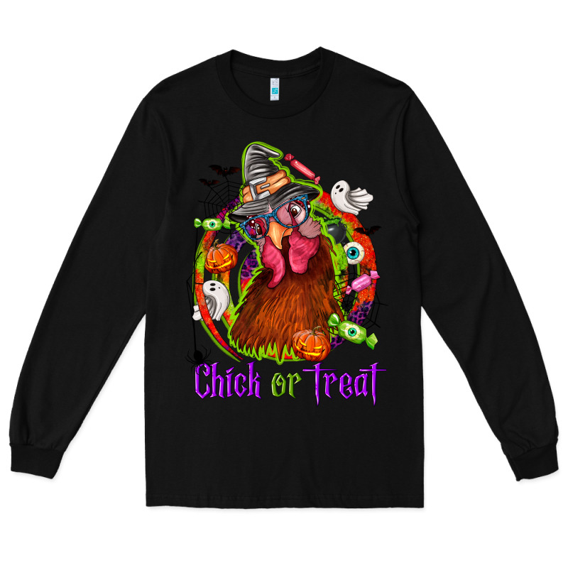 Chick Or Treat Halloween Long Sleeve Tee by NancyCooperArtShop | Teevron