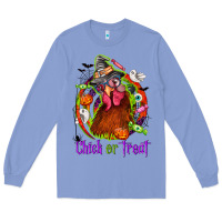 Colony Blue Chick or treat Halloween Long Sleeve Tee - NancyCooperArtShop
