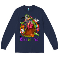 Navy Chick or treat Halloween Long Sleeve Tee - NancyCooperArtShop