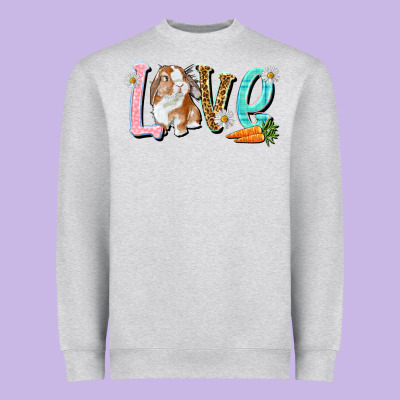 Love Easter Rabbit Easter Day Heavyweight Sweatshirt Designed By Howdyjamesfarm