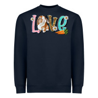 Navy Love Easter Rabbit Easter Day Heavyweight Sweatshirt - HowdyJamesFarm