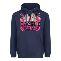Navy tackle cancer with ghosts playing football Heavyweight Hoodie - LillyAllenDesigns