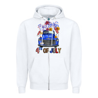 White Western Fourth Of July Truck Zipper Hoodie - FaDigitalArtStudio