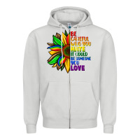 Dove Grey Be careful who you hate it could be someone you Zipper Hoodie - FaDigitalArtStudio