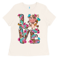 Bone love little cute cow Ladies Tee - NancyCooperArtShop