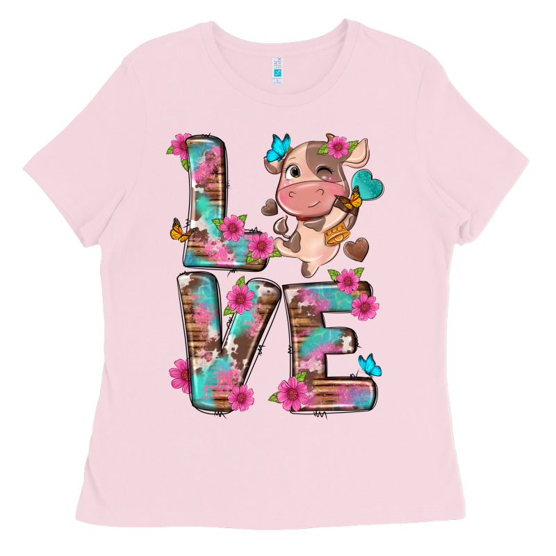 Love Little Cute Cow Ladies Tee by NancyCooperArtShop | Teevron