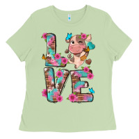 Matcha love little cute cow Ladies Tee - NancyCooperArtShop