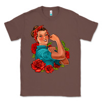 Chestnut hispanic strong woman with roses Classic Tee - Jasminsmagicworld
