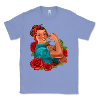 Colony Blue hispanic strong woman with roses Classic Tee - Jasminsmagicworld