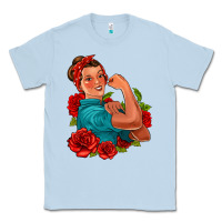 Dusty Blue hispanic strong woman with roses Classic Tee - Jasminsmagicworld