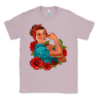 Lilac hispanic strong woman with roses Classic Tee - Jasminsmagicworld