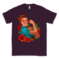 Plum hispanic strong woman with roses Classic Tee - Jasminsmagicworld