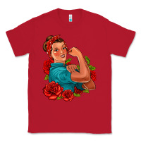 Red hispanic strong woman with roses Classic Tee - Jasminsmagicworld