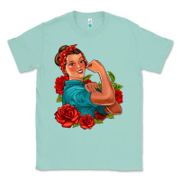 Seafoam hispanic strong woman with roses Classic Tee - Jasminsmagicworld