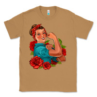 Toasted Coconut hispanic strong woman with roses Classic Tee - Jasminsmagicworld