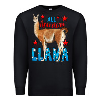 Black All American Lama Premium Sweatshirt - LillyAllenDesigns