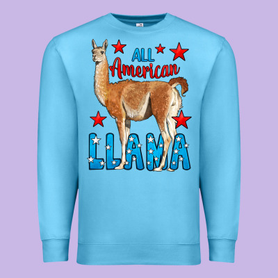 All American Lama Premium Sweatshirt Designed By Lillyallendesigns