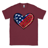 Burgundy leopard with american flag Classic Tee - RanaPortraitStore