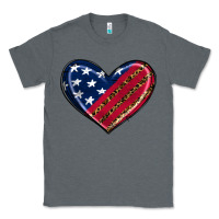 Charcoal Heather leopard with american flag Classic Tee - RanaPortraitStore