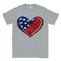 Heather Grey leopard with american flag Classic Tee - RanaPortraitStore