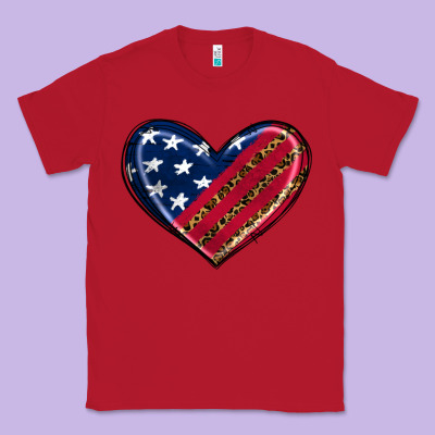 Leopard With American Flag Classic Tee Designed By Ranaportraitstore