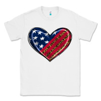 White leopard with american flag Classic Tee - RanaPortraitStore