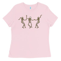 Bubblegum Pink dancing skeletons Ladies Tee - MaliasSmallBusiness