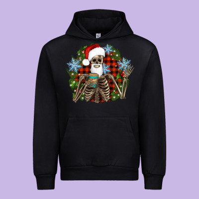 Santa Skeleton Christmas Urban Hoodie Designed By Artiststas
