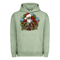 Pigment Oil Green Santa skeleton christmas Urban Hoodie - Artiststas