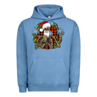 Pigment Pebble Blue Santa skeleton christmas Urban Hoodie - Artiststas