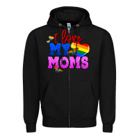 Black I love my moms Zipper Hoodie - FaDigitalArtStudio
