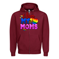 Burgundy I love my moms Zipper Hoodie - FaDigitalArtStudio