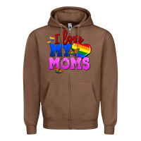 Chestnut I love my moms Zipper Hoodie - FaDigitalArtStudio