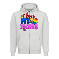 Dove Grey I love my moms Zipper Hoodie - FaDigitalArtStudio