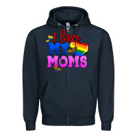Navy I love my moms Zipper Hoodie - FaDigitalArtStudio