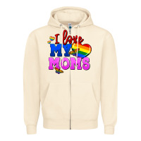 I Love My Moms Zipper Hoodie | Teevron