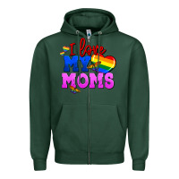 Sports Green I love my moms Zipper Hoodie - FaDigitalArtStudio
